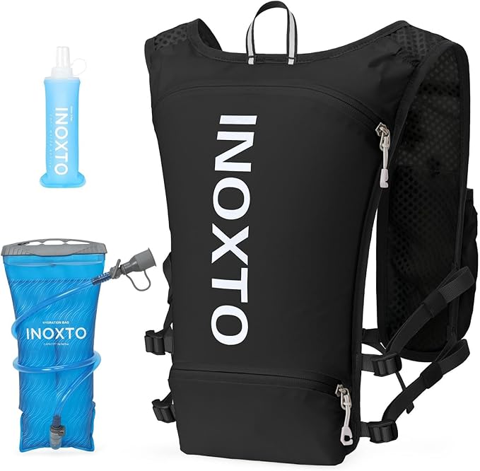 INOXTO Running Hydration Vest BackpackLightweight Insulated Pack with 1.5L Water Bladder Bag Daypack for Hiking Trail Running Cycling Race Marathon for Women Men