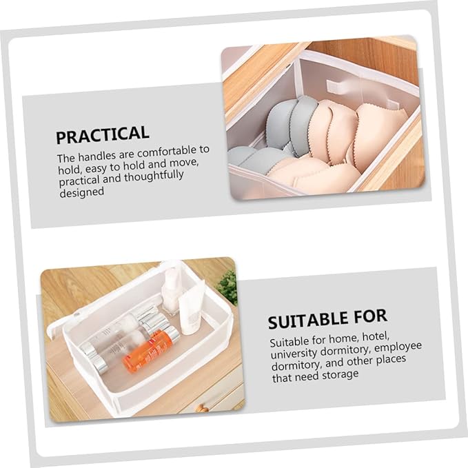 Cabilock 2pcs Cute Storage Box Lids Multi-function Underbed Organizer for Dormitory Camping Apartment