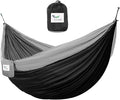 Vivere Double Parachute Camping Hammock Includes Stuff-Sack (Black/Grey)