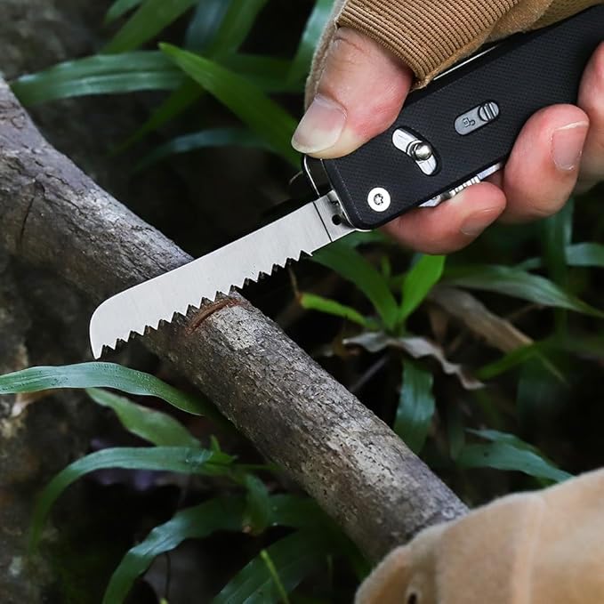 ROXON S503G 9 in 1 Mini Multi Tool EDC Pocket Knife Multitool with G10 HandleScissorsScrewdriverThreaderAwl Flat ScrewdriverRulerTweezers for Outdoors Fishing CampingGifts for Men