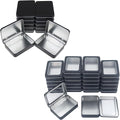 Rectangular Black Metal Tins with Lids Bundle 4.5 x 3.3 x 0.9 inch