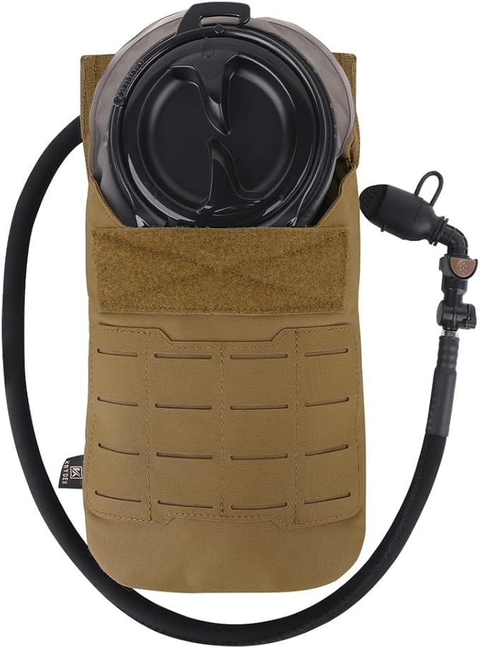 KRYDEX Tactical Molle Hydration Pouch with1.5L Inner Bladder - Low Profile Water Reservoir Bag for Molle Vest Backpack for Cycling Hiking Climbing Hunting