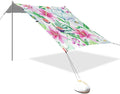 Beach Canopy with Windproof Ropes &amp Sandbags Beach Tent Sun Shade Sun Shelter for Camping Trips Fishing Backyard Fun or Picnics Watercolor Flower