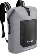 Gonex Ultralight Waterproof TPU Backpack 35L Roll Top Dry Bag with Comfortable Padded Back Panel for Kayaking Boating Camping Fishing TravelGrey