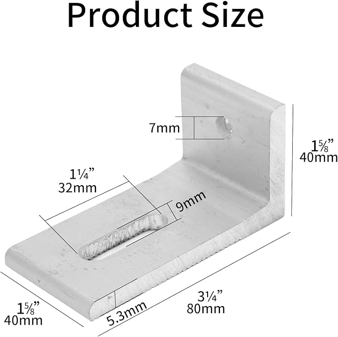10-Pack Heavy-Duty Aluminum Alloy L-Foot Solar Mounts Photovoltaic Panel Mounting Bracket Photovoltaic Mount Waterproof Solar Panel Bracket for Roof PV System