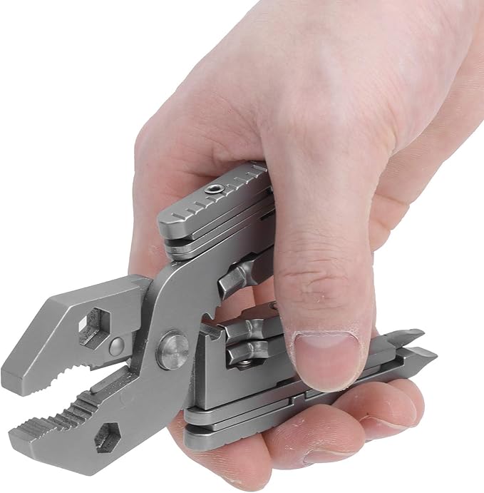 25-in-1 Multitool Stainless Steel Foldable Multi Tool Portable Multi-Functional Pliers Wrench Pocket Knife Wire Cutter Screwdriver Bottle Opener for Outdoor Survival Camping Hiking