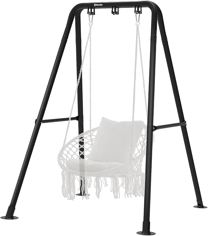 G TALECO GEAR Hammock Chair StandHeavy-Duty Steel 300LBS Multi-Use Hammock Stand for Outdoor Indoor Swing Chair not Include (Black)