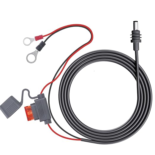 Starlink Mini Direct Battery Power Cable 1M/3.2FT 18AWG DC Power Cable with Fuse Holder for Starlink Mini 12V-48V Input Battery Ring Terminals for RV Boat Off-Grid Solar (1M)
