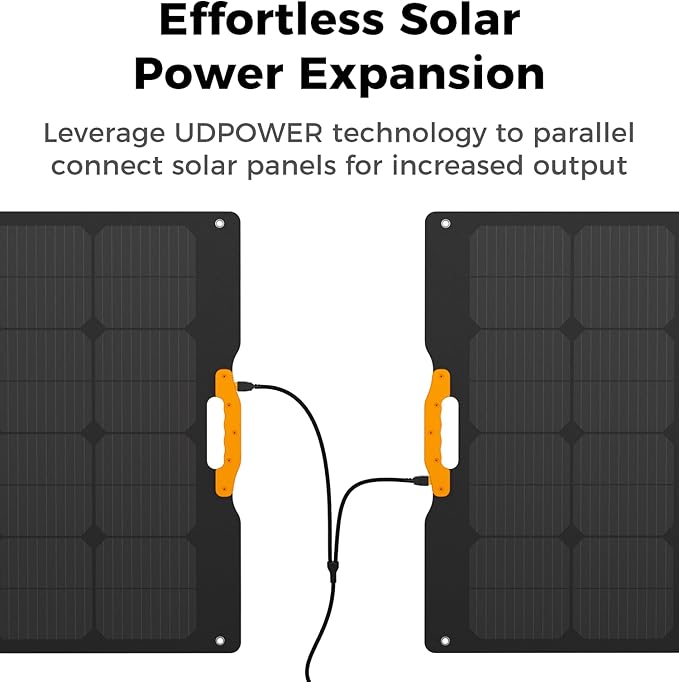 UDPOWER 120W Portable Solar Panel for Power Station Generator 18V Foldable Solar Cell Solar Charger with High-Efficiency Battery Charger for Outdoor Camping Van RV Trip