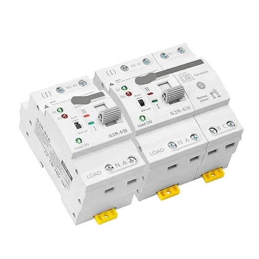Smart Rail Dual Power Automatic Transfer Switch with Voltage Protection 2P 4P 63A 220V Uninterrupted Power(G2R 2P 63A 220V)