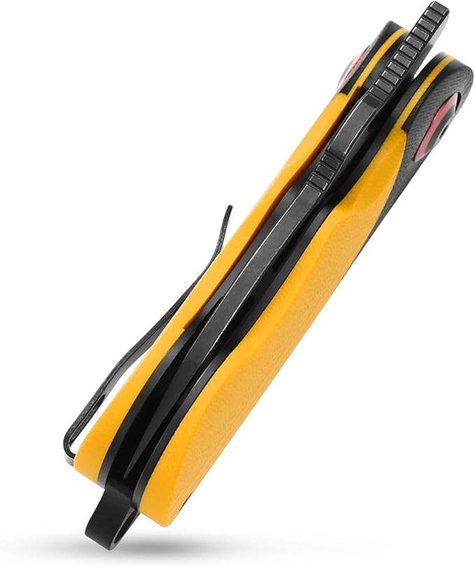 Sitivien ST159 Folding KnifeK110 Steel Blade with G10 Handle Chinese Zodiac Series EDC Tool Knife for Outdoor Camping Hiking Fishing(Yellow)