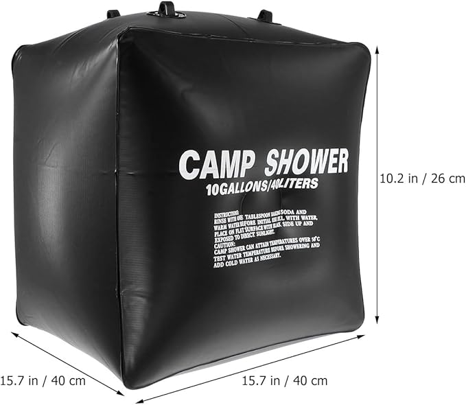 Solar Shower Bag 40l Portable Camping Pouch Solar Water Heating Bag for Outdoor Hiking Beach Travel