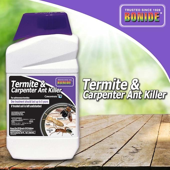 Bonide Termite &amp Carpenter Ant Killer 32 oz Concentrated Insect Killer Long Lasting Treatment for Lawn &amp Home