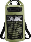 Dry Bag Green Lightweight Sturdy Multifunctional Backpack Accessories for Fishing Beach Boating Kayaking Swimming 20 L