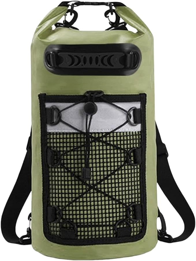 Dry Bag Green Lightweight Sturdy Multifunctional Backpack Accessories for Fishing Beach Boating Kayaking Swimming 20 L