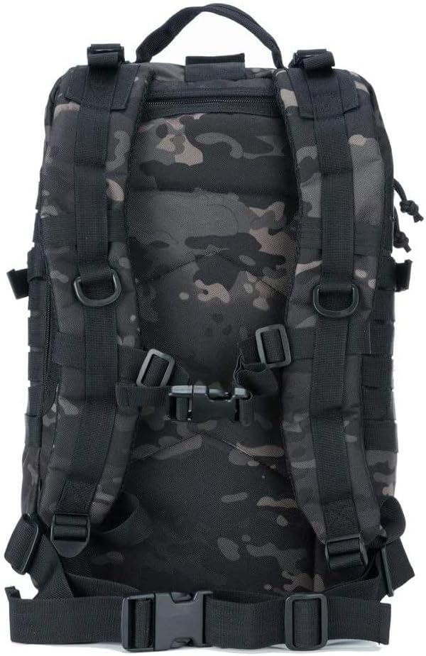 REEBOW GEAR Military Tactical Backpack for Men Large 34L Army 3 Day Assault Pack Molle Bag Backpacks (34L Black Camouflage)