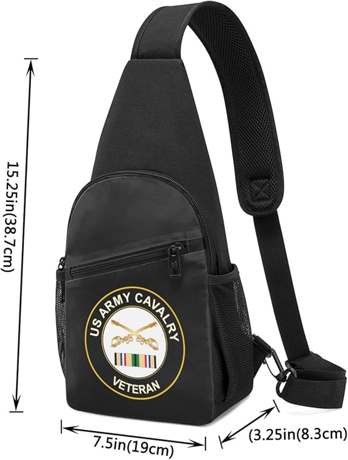 US Army Cavalry Gulf War Veteran Chest Pack Leisure Shoulder Crossbody Chest Bag