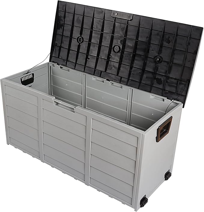 The 75 Gallon Plastic Storage Box is Suitable for Outdoor Storage in Courtyards Gardens and Yards that are Weather Resistant