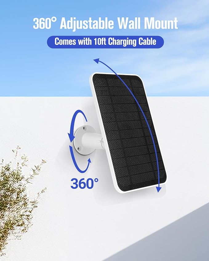 Solar Panel Charger Compatible with Arlo Pro 6/6 XL Built-in Battery Solar Panel for Arlo Pro Security Camera 2K HDR (6th Gen 2025 Release) IP65 Weatherproof USB-C Plug 9.8ft Charge Cable 3 Pack