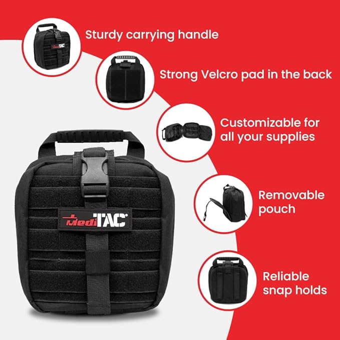 MediTac Small Owl Type Tactical Trauma Bag Feat. Rip-Away Velcro Fastener Bag Backpack MOLLE Bag Rucksack Pack