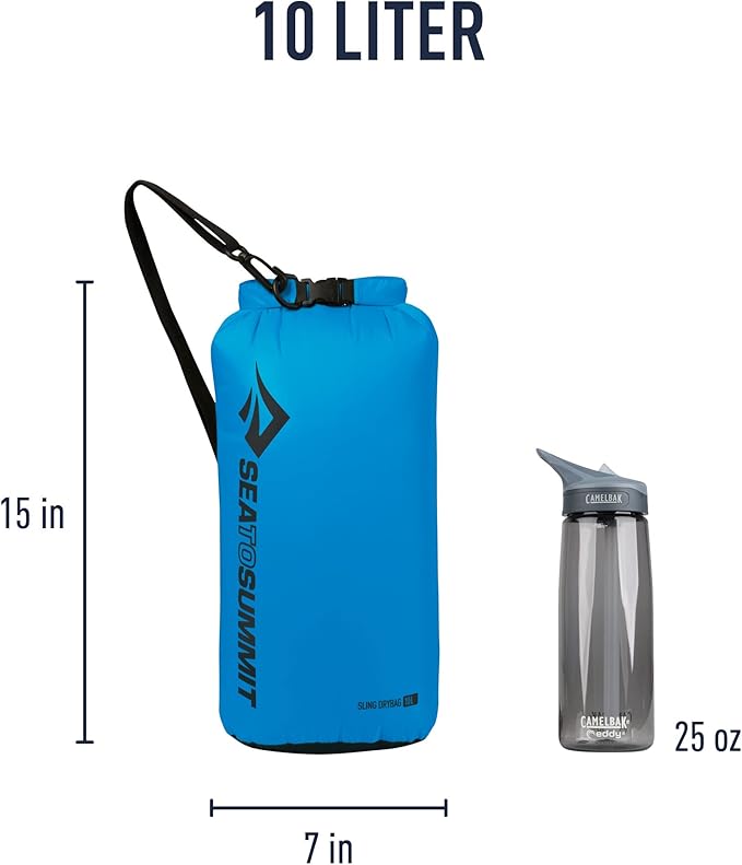 Sea to Summit Sling Lightweight Dry Bag with Shoulder Strap 10 Liter Blue
