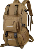 LINGYUE 45L Hiking Backpack Bagpack Waterpoof Outdoor Travel Daypack With 14 Laptop Compartment For Camping Trekking Climbing(Khaki)