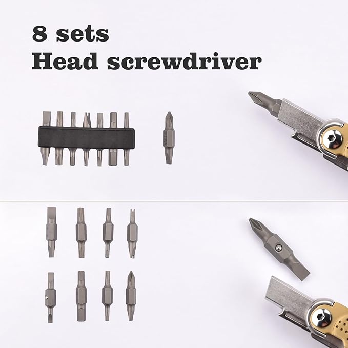 SQT2048 20-in-1 Multitool Foldable &amp Self-Locking Professional Tool for DIY Home Repairs Outdoor Camping – Must-Have Gifts for Men Compact Durable All-in-One Tool for Every Task Gold