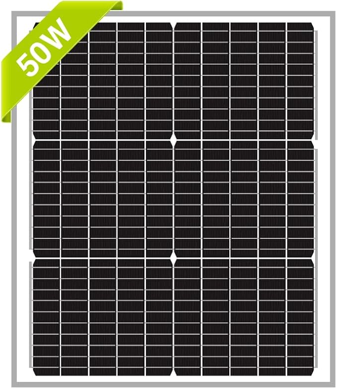 Newpowa 50W Watts 12V Mono 10BB Solar Panel Off Grid Solar Charge Kit 50 Watt 12 Volt Solar Panel+10A PWM Charge Controller+6ft Extension Cable for RV Marine Car Motorcycle Battery Charge Kit