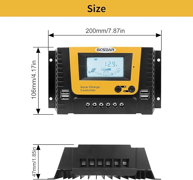 40A Charge Controller  12V/24V/36V/48V Auto Max PV 100V .Positive Grounding 40amp Solar Charge ControllerLCD Display Work for Lead-Acid Sealed/Gel(AGM)/Flooded and Lithium Battery