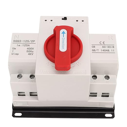 Oumefar Generator Changeover Switch Red Handle Power Automatic Transfer Switch 400V 125A for Factory Electronicswitch 125 amp Transfer Switch