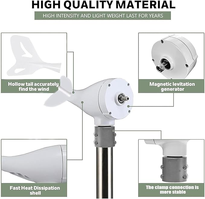 Wind Turbine Generator 14000W Wind Turbine Generator Kit 12V 24V 48V 8Blades with MPPT ControllerAuto Adjust Windward Direction for Marine/Household/Hybrid Solar Wind Power System¡­(48v With Controll