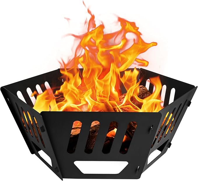 24-inch Fire Pit Outdoor Portable Wood-Burning Fire Pit Log Stove Fireplace for Camping Backyard Garden Picnic Patio and Beach. Comes with A Carry Bag