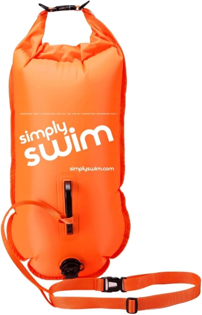 Fluorescent Swim Safety Buoy &amp Tow Float - Integral 28L Dry Bag Fluorescent Yellow