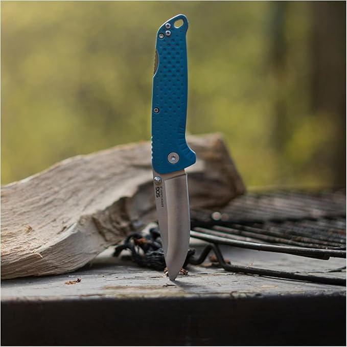 SOG Adventurer LB 3 Lightweight Portable Outdoor Folding Knife | CRYO 5CR15MOV Steel | GRN Handle | Lock-Back Mechanism