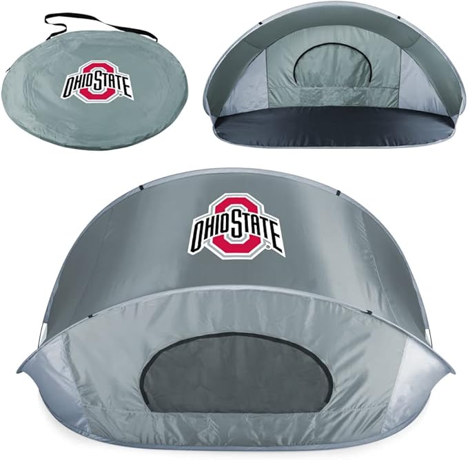 PICNIC TIME NCAA Ohio State Buckeyes Manta Portable Beach Tent - Pop Up Tent - Beach Sun Shelter Pop Up