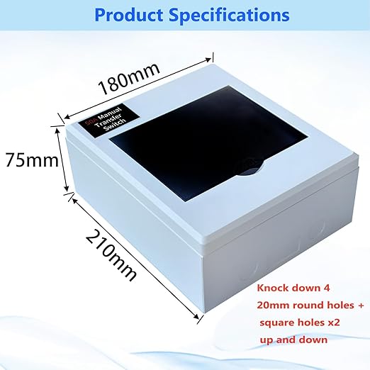 30A Generator Transfer Switch Manual Transfer Switch 120/240V 7500W Capacity Tailor-Made for Portable Generator. 30A 3P Dual Power Manual