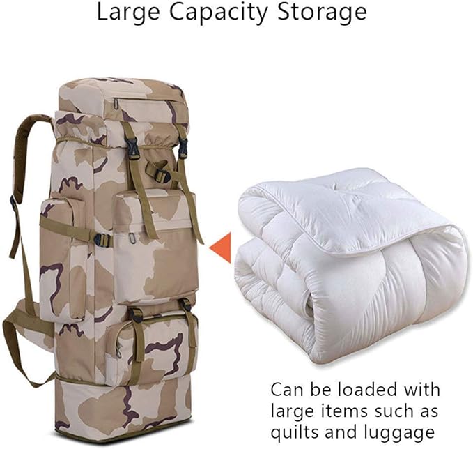 Large-Capacity Travel Bag Outdoor Backpack Men and Women 85L Camouflage Luggage Bag Hiking BackpackA