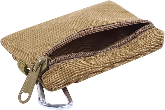 BYERZ Tactical Wallet EDC Molle Pouch Portable Key Card Case Outdoor Sports Coin Purse Hunting Bag Zipper Pack Multifunctional Bag New (Size : Khaki)