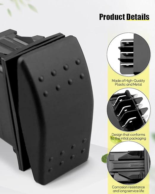 0D4767 Generator On-Off-(ON) Rocker Switch Fit for Generac GP15000 DPDT Spade