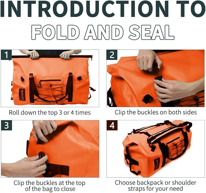 80L Dry Bag Large Waterproof Bag Roll-Top Heavy Duty Fishing Duffel Bag with Durable Straps &amp Handles for Kayaking Paddle boarding Boating Rafting Fishing