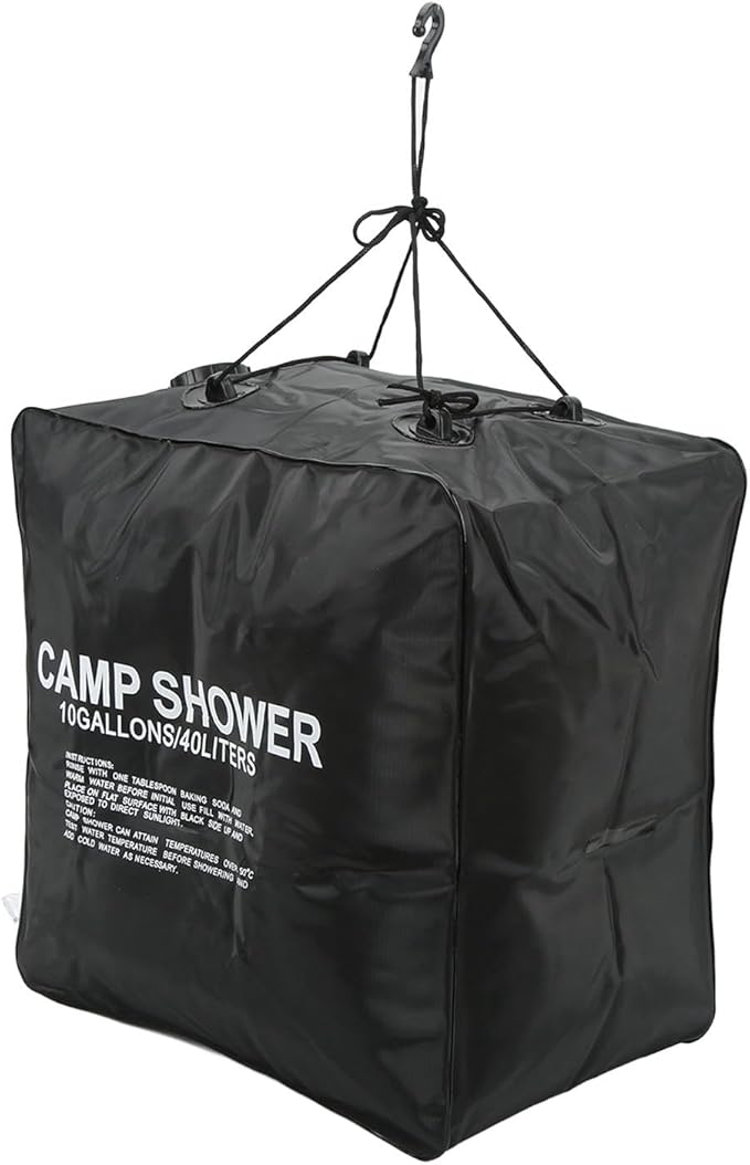 Acouto 40L Solar Shower Bag with Sprayer PVC Carrier for Camping Hiking Beach Use Proof Coating for Easy Outdoor Showers