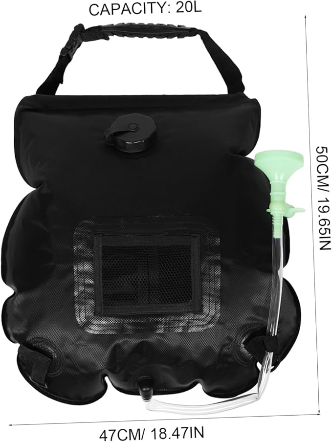 POPETPOP Solar Shower Bag for Camping Portable Outdoor Shower with Removable Hose for Hiking Beach and Travel Sustainable Solar Heating