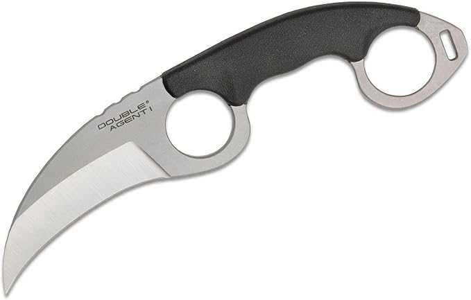 COLD STEEL Double Agent Durable Lightweight Japanese AUS8A Steel Karambit Shape 3 Fixed Blade Tactical Outdoor Hunting Knife Kray-Ex Handle Secure-Ex Sheath
