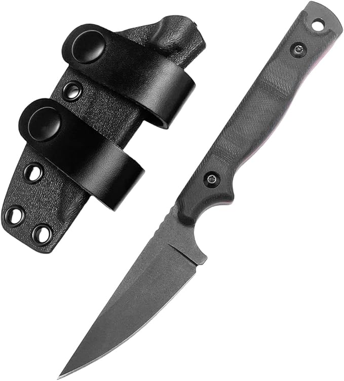 HUAAO EDC Fixed Blade Knife 8Cr13Mov Steel Blade G10 Handle Full Tang Tool Knife for Outdoor Working Camping Hiking