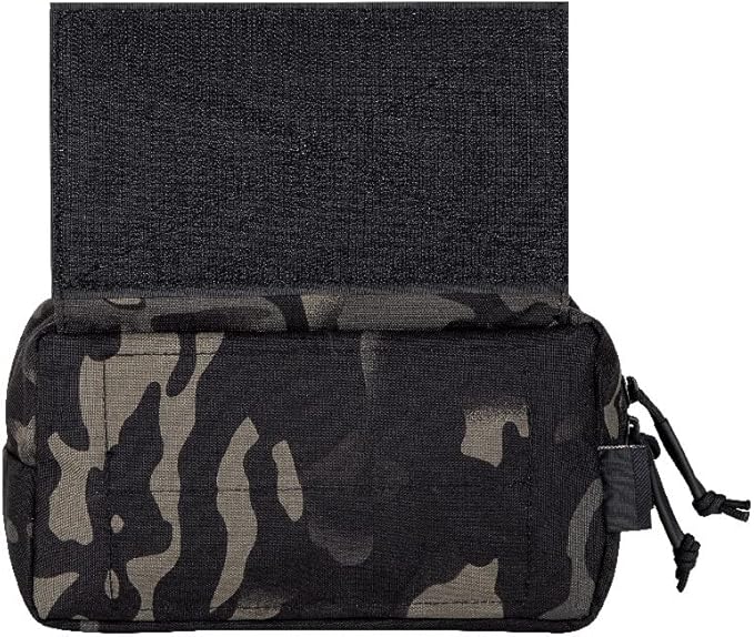 KRYDEX Tactical Drop Pouch Sub Abdominal Carrying Kit Bag Tactical Fanny Pack with Hook and Loop Panel for Tactical Vest Chest Rig (MCBK)