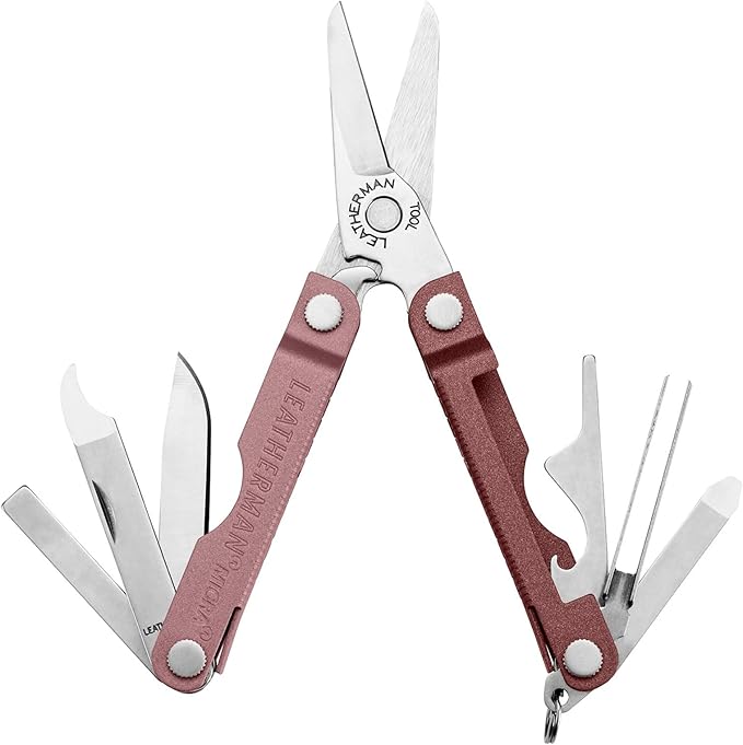 LEATHERMAN Micra Keychain Multi-tool with Grooming Tools Mini Pocketknife for Everyday Carry (EDC) Hobbies &amp Outdoors Built in the USA Heathered Blush