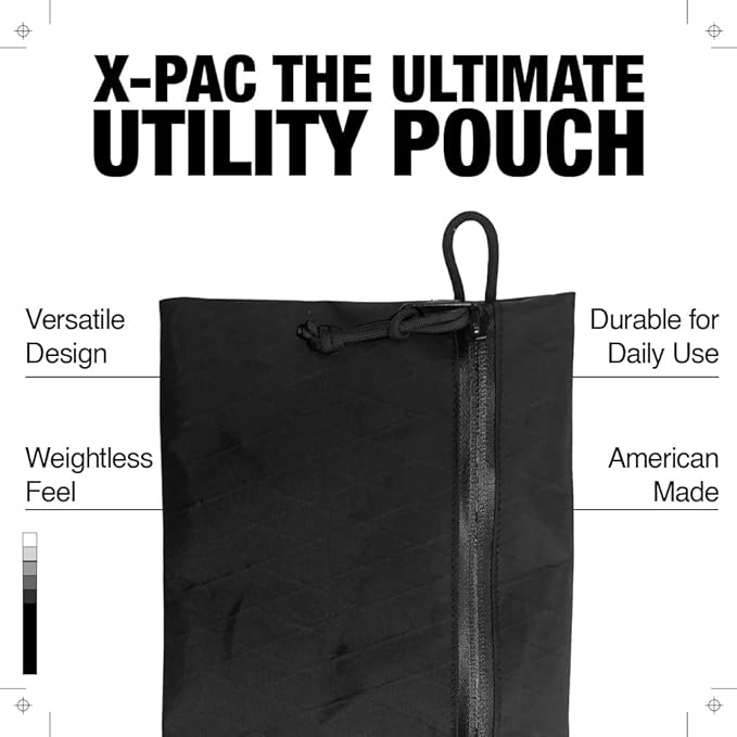 DEFY Project X-Pac Travel Pouch | Lightweight Nylon Organizer Pouch For Accessories | Premium Tech Wallet | Water Repellent Travel Organizer (Large Black)
