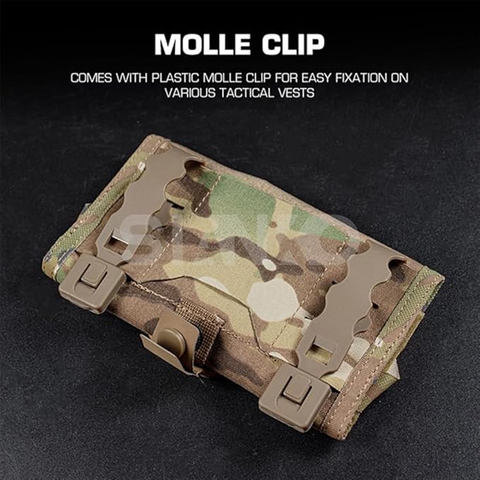 Tactical Molle Phone Holder PouchQuick Release Map Pack Board Plate Carrier Stand BagAirsoft Paintball Military CS Gear Accessories Pack