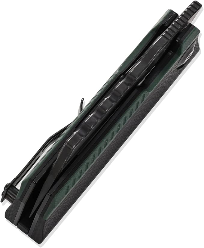 Sitivien ST155 Folding KnifeSandvik 14C28N Steel BladeG10 Handle EDC Tool Knife Pocket Knife for FishingCampingHiking(Black+Green) …