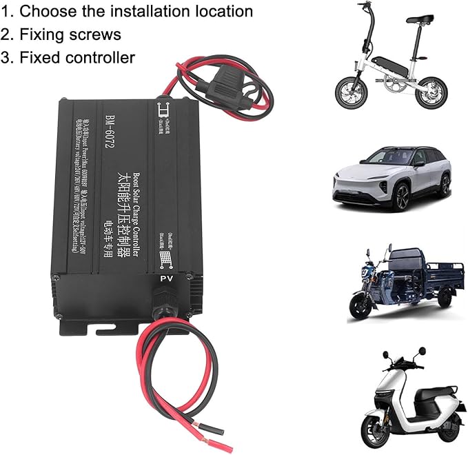 Boost MPPT Solar Charge Controller 600W 12-50V Input LCD Display with Overcharge Protection Short Circuit Protection for 36V 48V 60V 72V Batteries Solar Charge Regulator